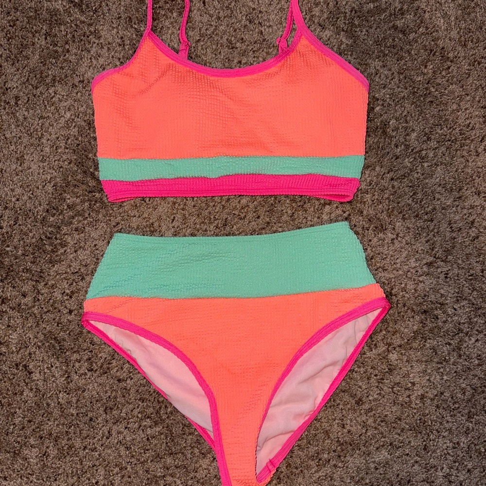 Pink Lily Do Not Disturb Neon Bikini Set